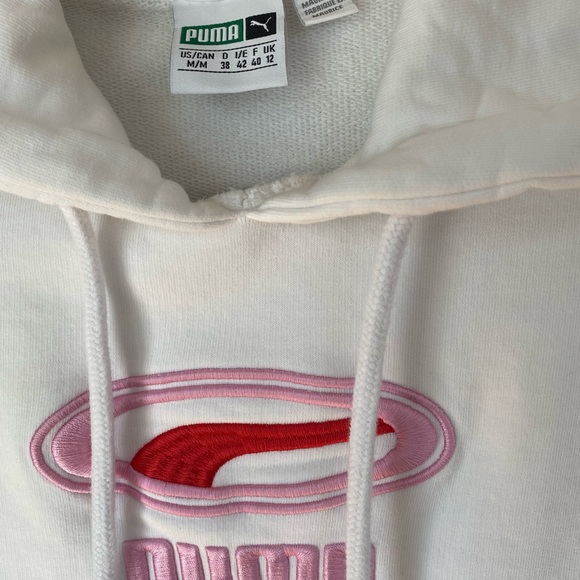 Puma White Pull-over Hoodie, size Medium - Picture 2 of 4